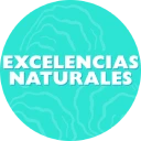 Logo Excelencias Naturales su tondo con fondo azzurro.
